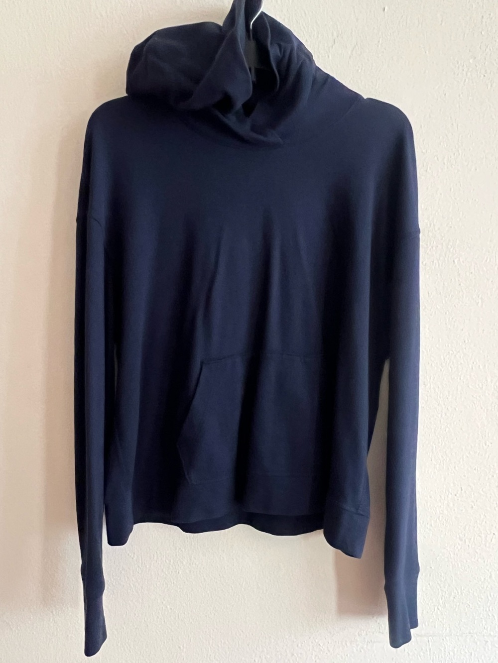 James Perse Dark Blue Pullover Hoodie Sweatshirt Cotton Size 2 - Picture 2 of 9